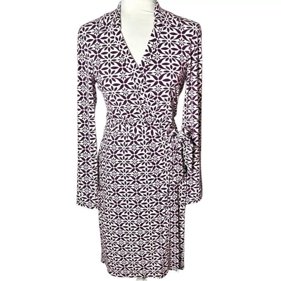 Diane Von Furstenberg Geometric Print Wrap Dress Size 14 - New with Tags - Picture 6 of 6